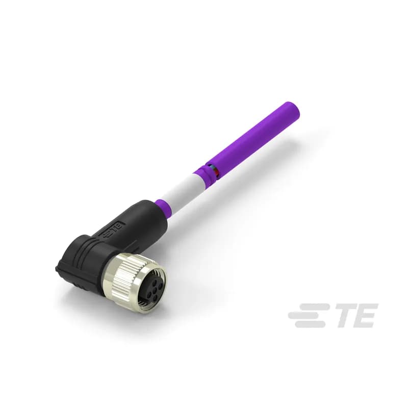 M12 Pigtail Cable Assembly, 2 Position, 10 m, Industrial Fieldbus, PROFIBUS, B Code, M12 Socket End A, Shielded, Single Ended, PA66+25GF