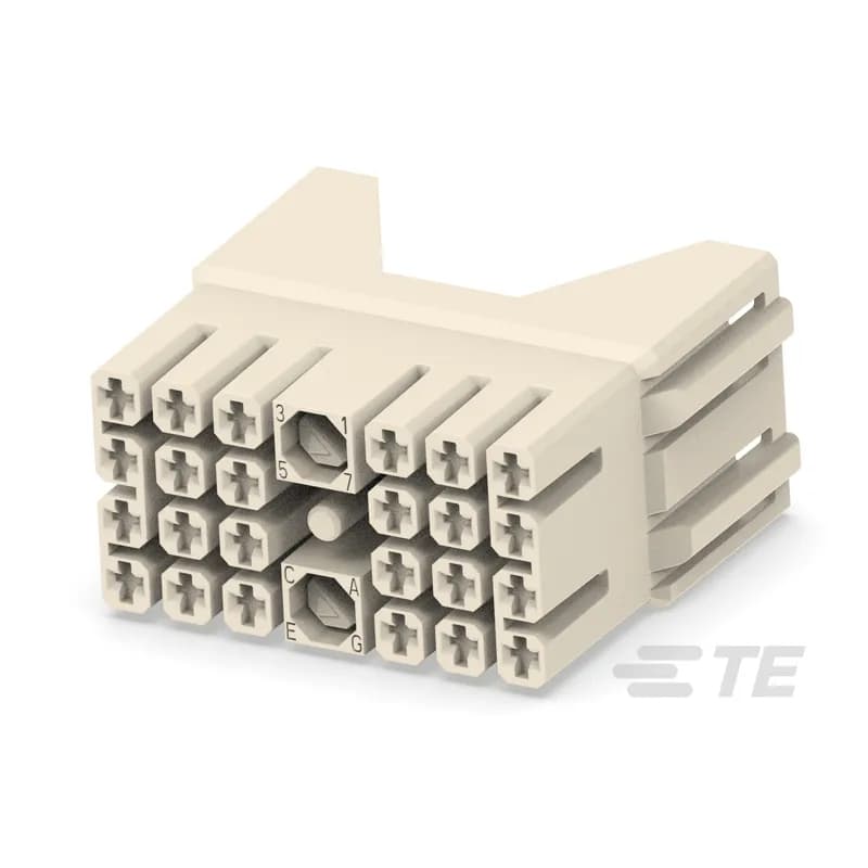 TE Connectivity 284874-1 - 24 POS PLUG HOUSING ASS'Y, 24 Position, Plug, Housing, Wire-to-Wire, UL 94V-0, 4 Row, Wire & Cable, Signal, Panel Mount, -40 – 257 °C [-40 – 257 °F]