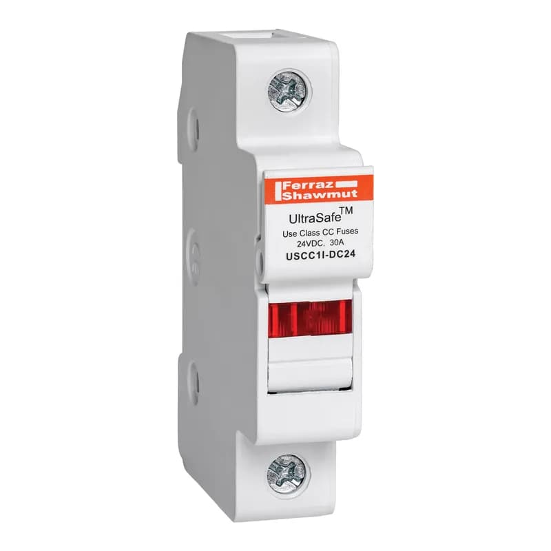 Mersen USCC1I-DC24 - Fuse Holder UltraSafe™ 24VDC Class CC 30A 1-Pole LED Pressure Plate IP20