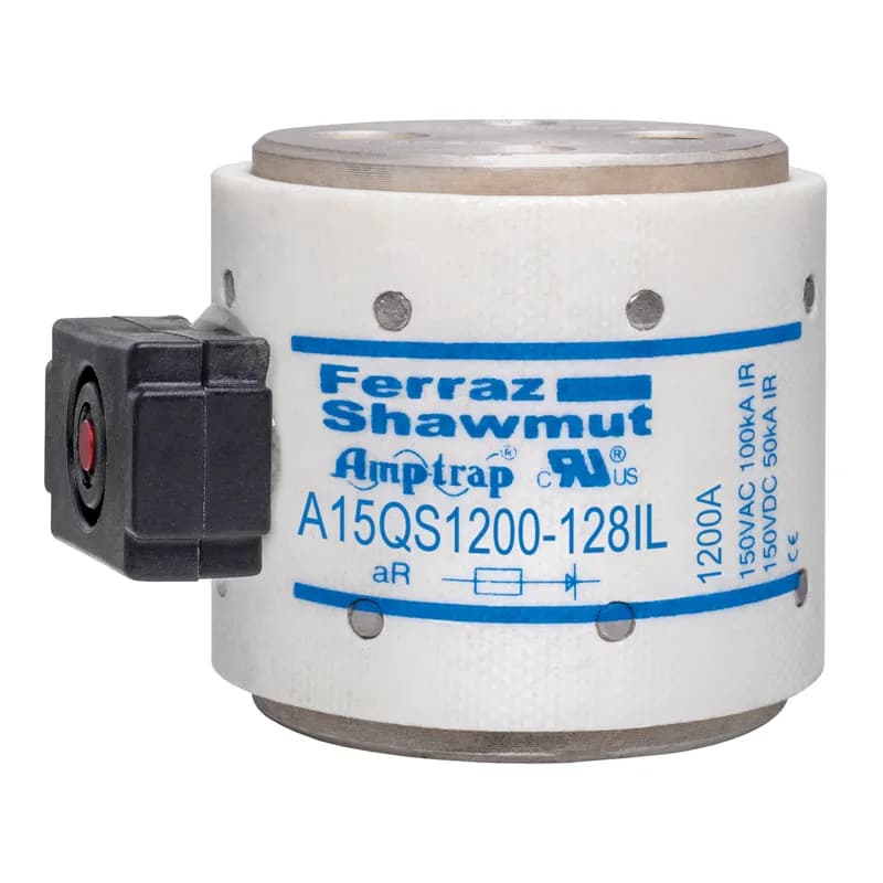 Mersen A15QS1200-128IL - High Speed Fuse Amp-Trap® A15QS 150VAC 150VDC 1200A Hockey Puck, Bolt-In IL Indicator