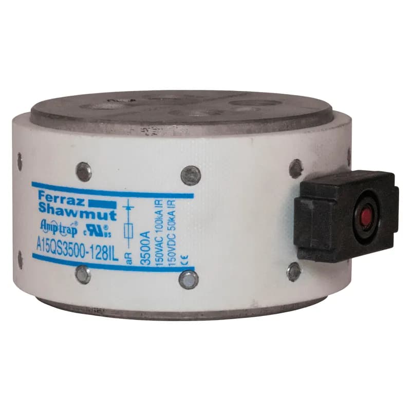 High Speed Fuse Amp-Trap® A15QS 150VAC 150VDC 3500A Hockey Puck, Bolt-In IL Indicator