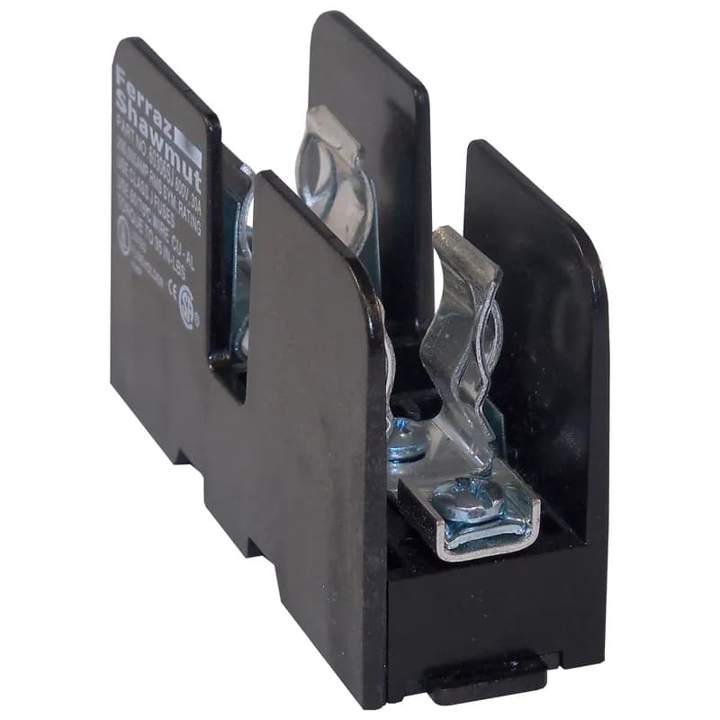 Fuse Block 600VAC 600VDC Class J 30A 1-Pole Pressure Plate with Reinforced Clip
