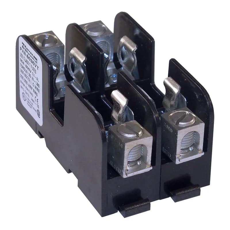 Fuse Block 600VAC 600VDC Class T 30A 2-Pole Box with Reinforced Clip