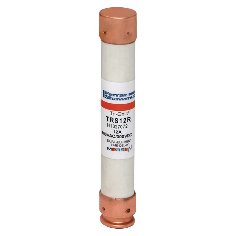 Mersen TRS12R - Fuse TRS-R - Class RK5 - Time-Delay 600VAC 600VDC 12A Ferrule Tri-Onic®