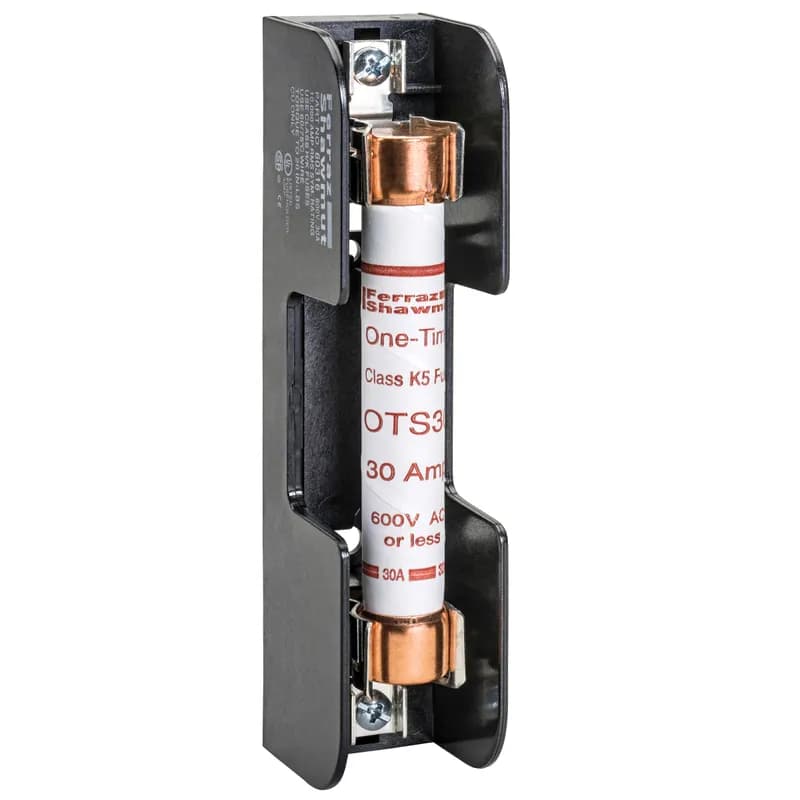 Fuse Block 600VAC 600VDC Class H/K 30A 1-Pole Screw with Reinforced Clip