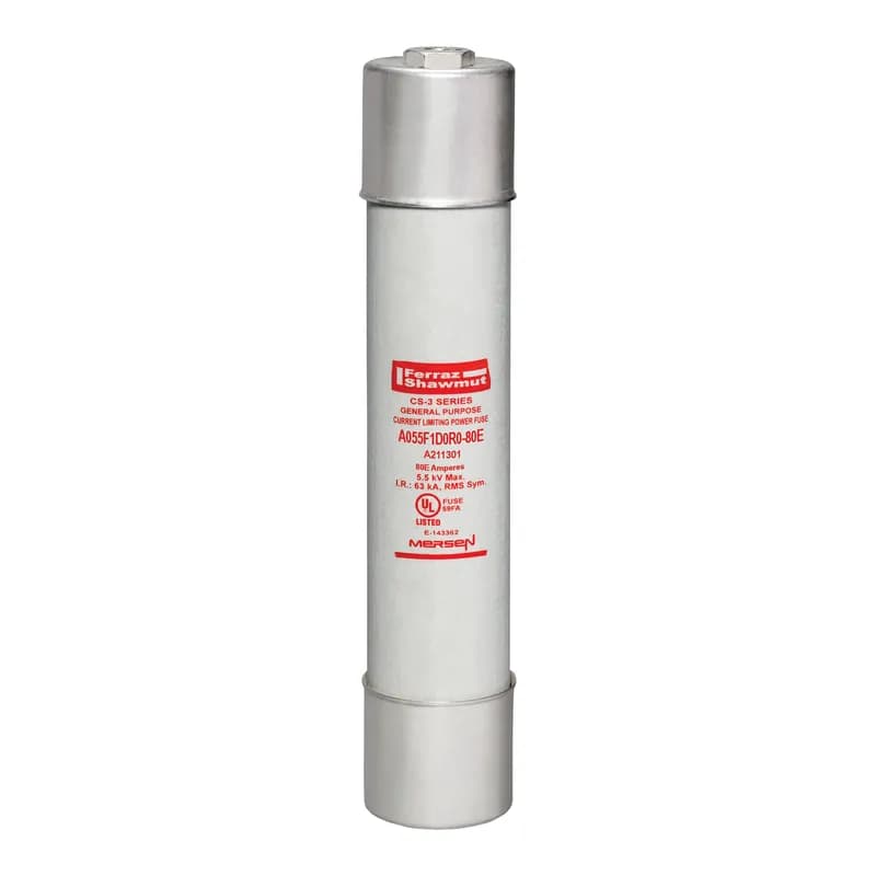Medium Voltage E-Rated Fuse 5500VAC 80A Ferrule, Series: D0R0 Visual Indicator Amp-Trap®