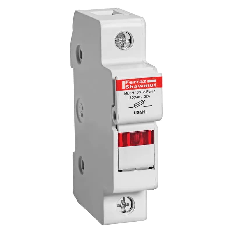 Mersen USM1I - Fuse Holder UltraSafe™ 600VAC 600VDC Midget 30A 1-Pole LED Pressure Plate IP20