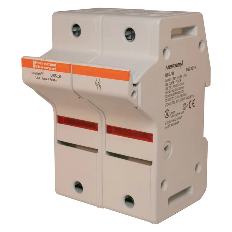 Fuse Holder UltraSafe™ 600VAC 600VDC Class J 60A 2-Pole LED Pressure Plate IP65