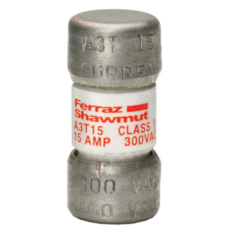 Fuse A3T - Class T - Fast-Acting 300VAC 160VDC 15A Ferrule Amp-Trap®