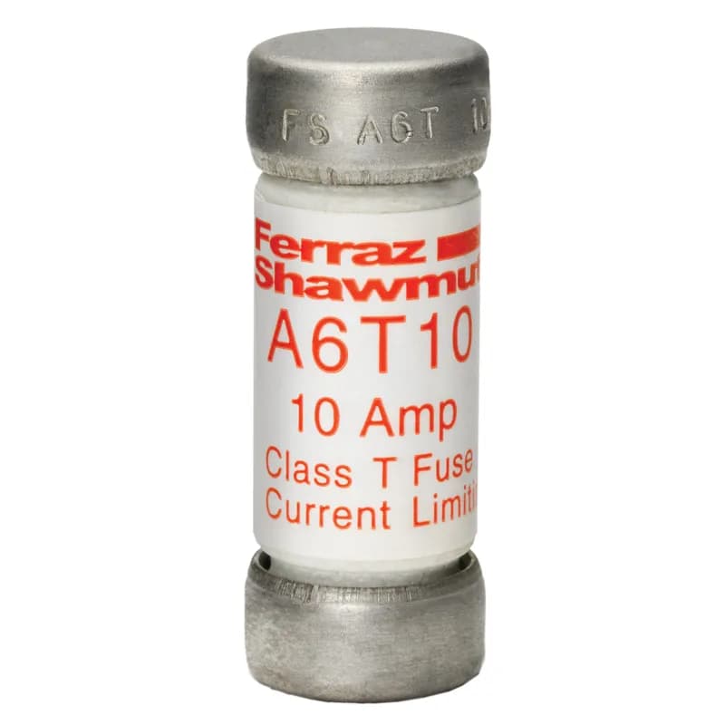 Fuse A6T - Class T - Fast-Acting 600VAC 300VDC 10A Ferrule Amp-Trap®