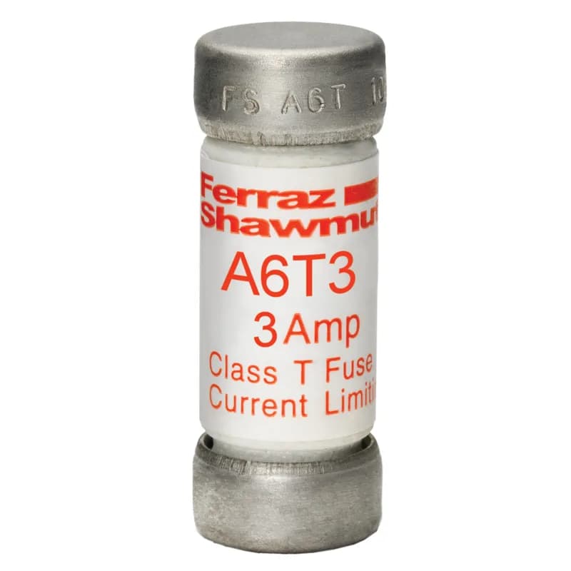 Fuse A6T - Class T - Fast-Acting 600VAC 300VDC 3A Ferrule Amp-Trap®