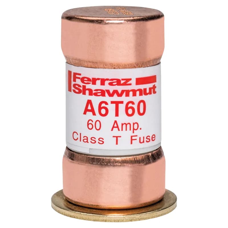 Fuse A6T - Class T - Fast-Acting 600VAC 300VDC 60A Ferrule Amp-Trap®