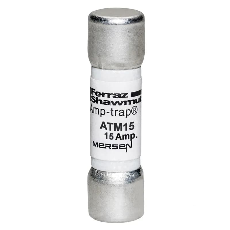 Mersen ATM15 - Fuse ATM - Midget - Fast-Acting 600VAC 600VDC 15A Ferrule Amp-Trap®