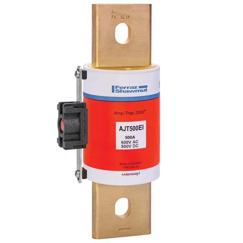 Mersen AJT500EI - Fuse AJT - Class J - Time-delay 600VAC 500VDC 500A Blade EI Indicator Amp-Trap 2000®