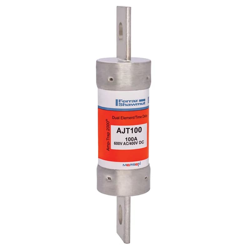 Mersen AJT100 - Fuse AJT - Class J - Time-delay 600VAC 400VDC 100A Blade SmartSpot® Amp-Trap 2000®