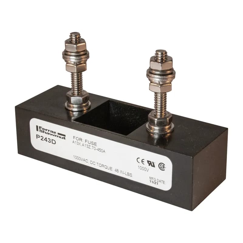 Fuse Block 1000VAC 1000VDC 450A 1-Pole Stud center to center: 2.06 inch
