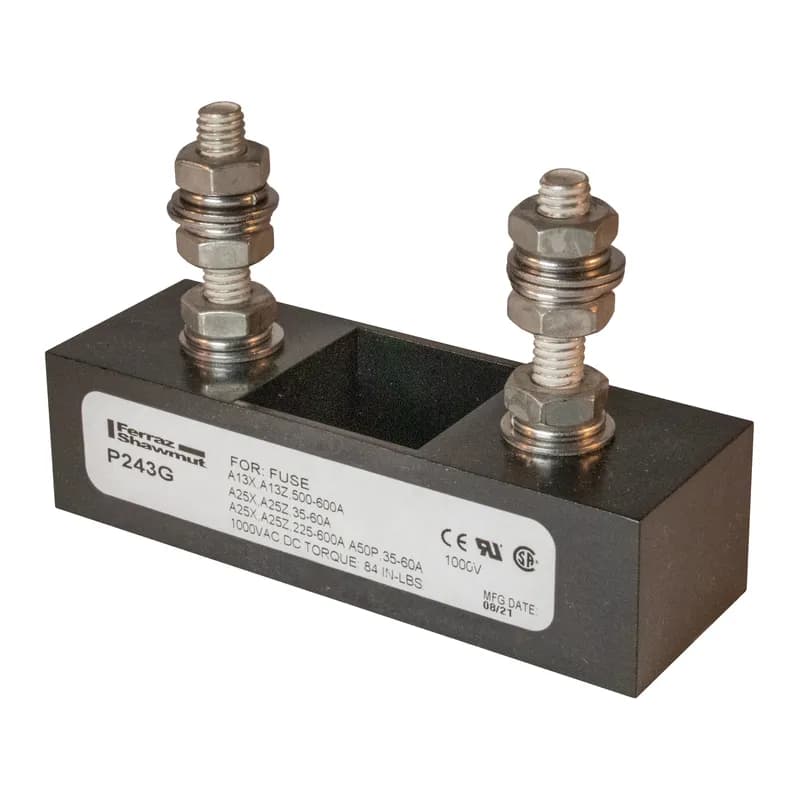 Fuse Block 1000VAC 1000VDC 600A 1-Pole Stud center to center: 2.44 inch