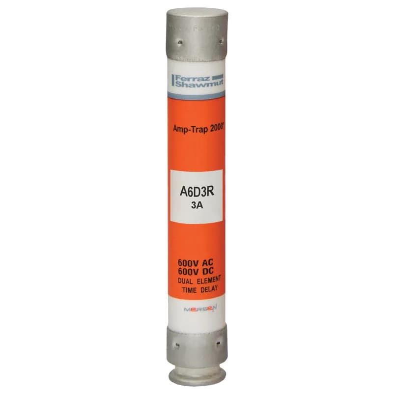 Fuse A6D-R - Class RK1 - Time-Delay 600VAC 600VDC 3A Ferrule Amp-Trap 2000®