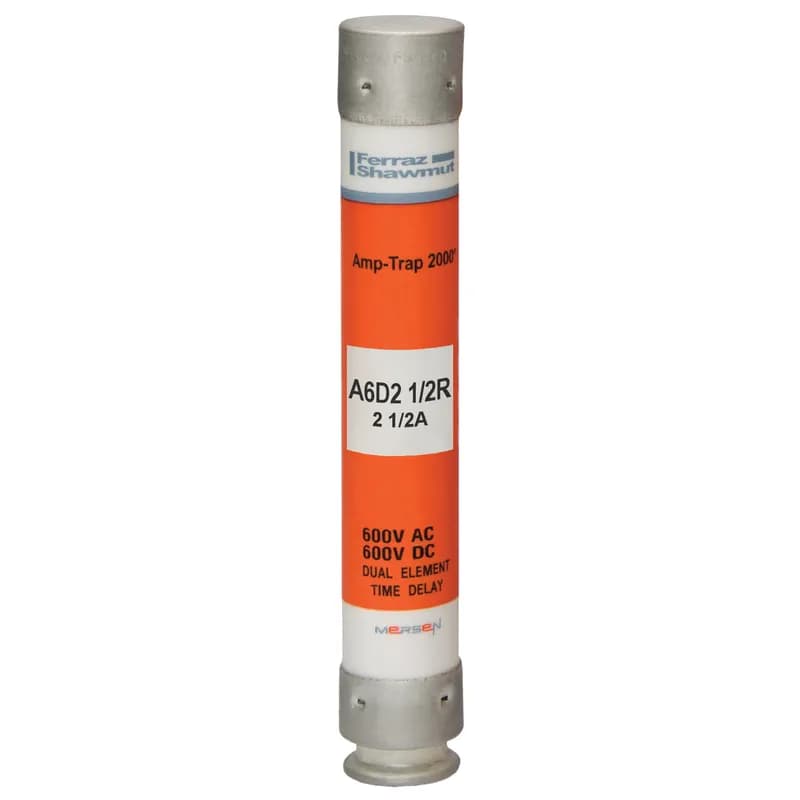 Fuse A6D-R - Class RK1 - Time-Delay 600VAC 600VDC 2.5A Ferrule Amp-Trap 2000®