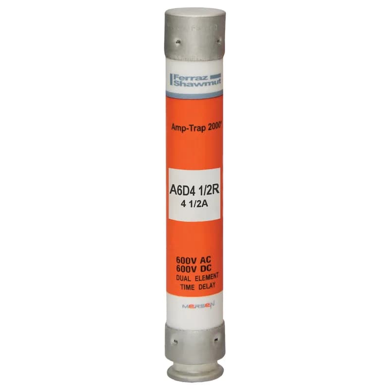 Fuse A6D-R - Class RK1 - Time-Delay 600VAC 600VDC 4.5A Ferrule Amp-Trap 2000®