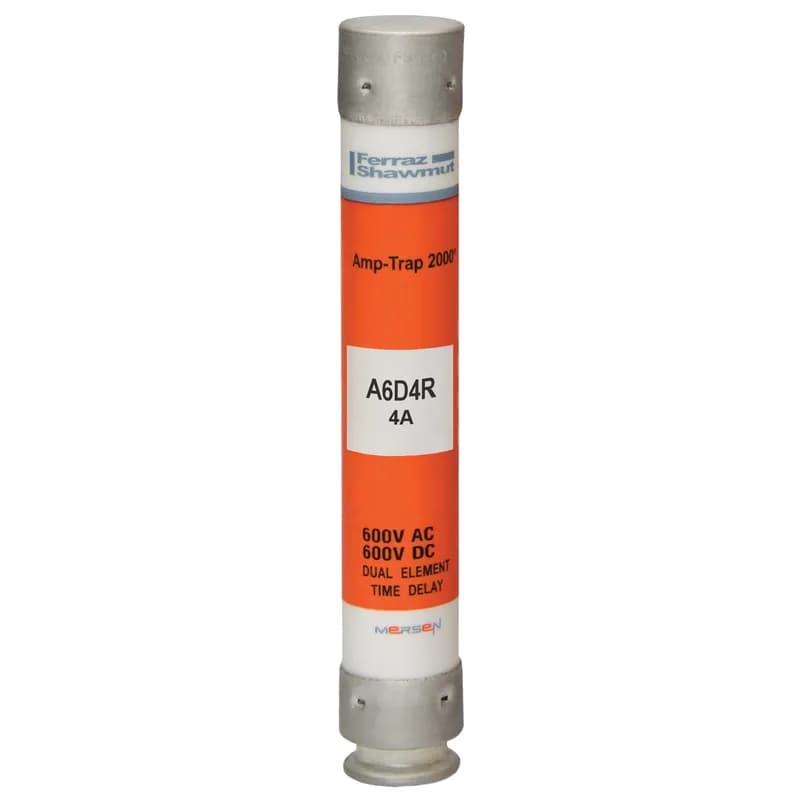 Fuse A6D-R - Class RK1 - Time-Delay 600VAC 600VDC 4A Ferrule Amp-Trap 2000®