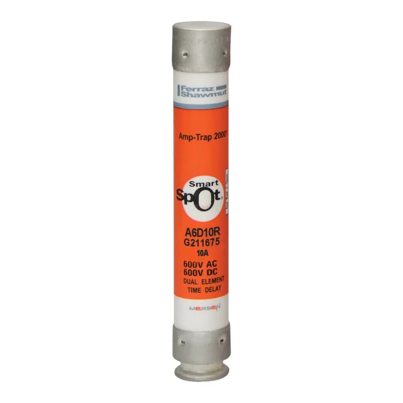 Fuse A6D-R - Class RK1 - Time-Delay 600VAC 600VDC 10A Ferrule SmartSpot® Amp-Trap 2000®