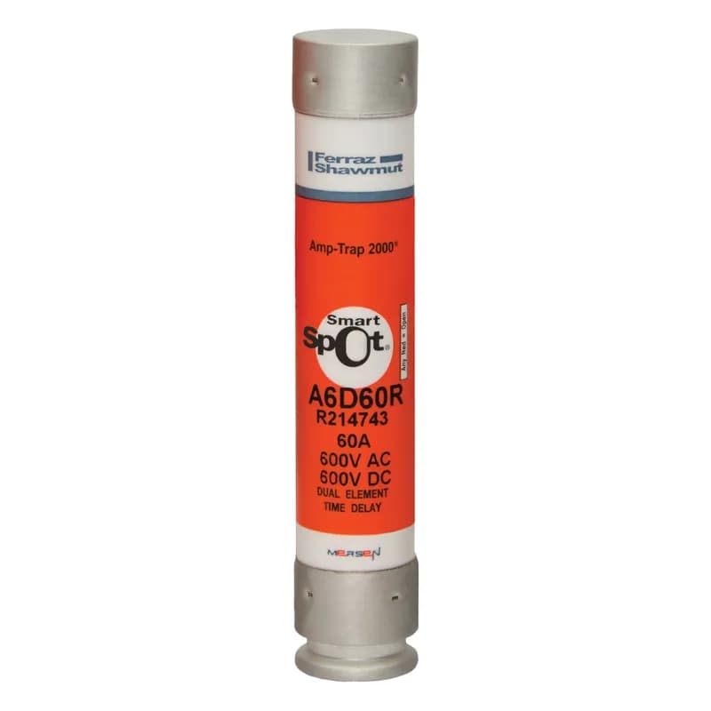 Fuse A6D-R - Class RK1 - Time-Delay 600VAC 600VDC 60A Ferrule SmartSpot® Amp-Trap 2000®
