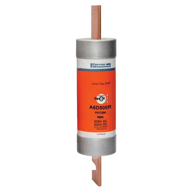 Fuse A6D-R - Class RK1 - Time-Delay 600VAC 600VDC 500A Blade SmartSpot® Amp-Trap 2000®
