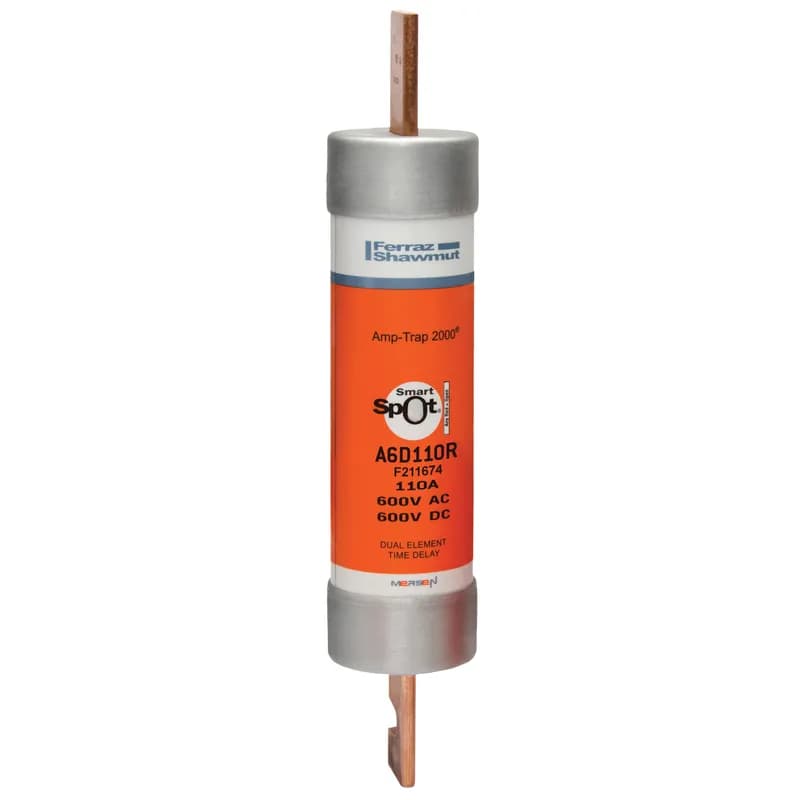 Fuse A6D-R - Class RK1 - Time-Delay 600VAC 600VDC 110A Blade SmartSpot® Amp-Trap 2000®