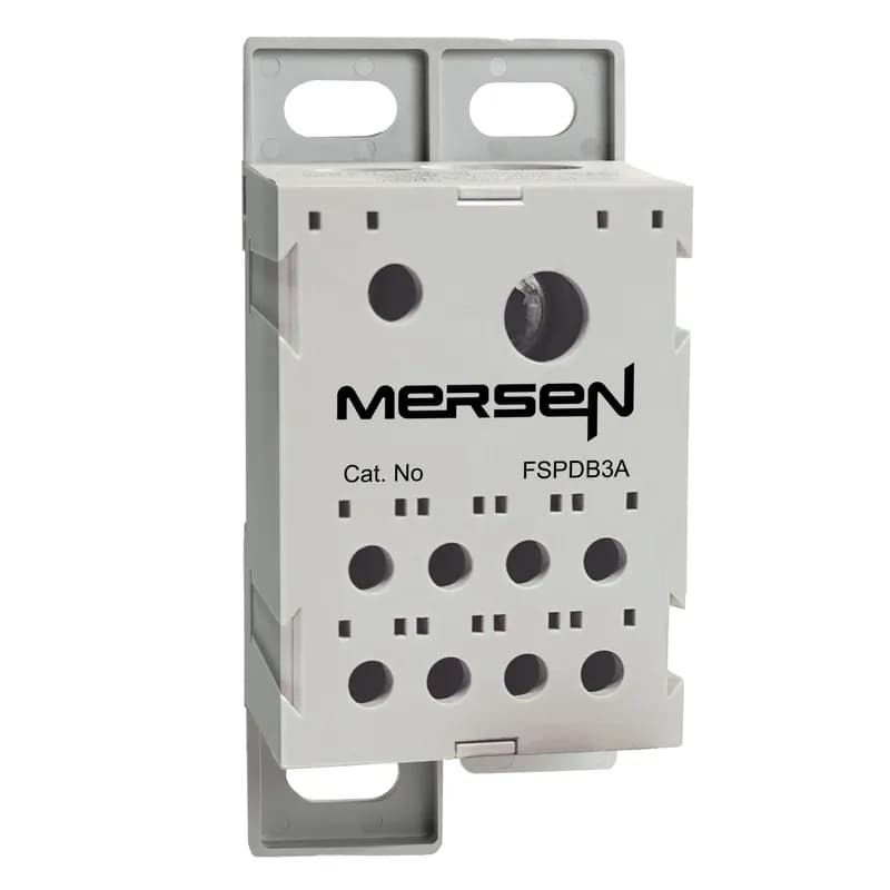 FSPDB Series UL 1059 Finger-Safe Power Distribution Block 1500V 310A - 310A Tin-plated Aluminum 1-Pole 2 - 8 openings; 350 mcm 2/0 - #14 --- #2 - #14