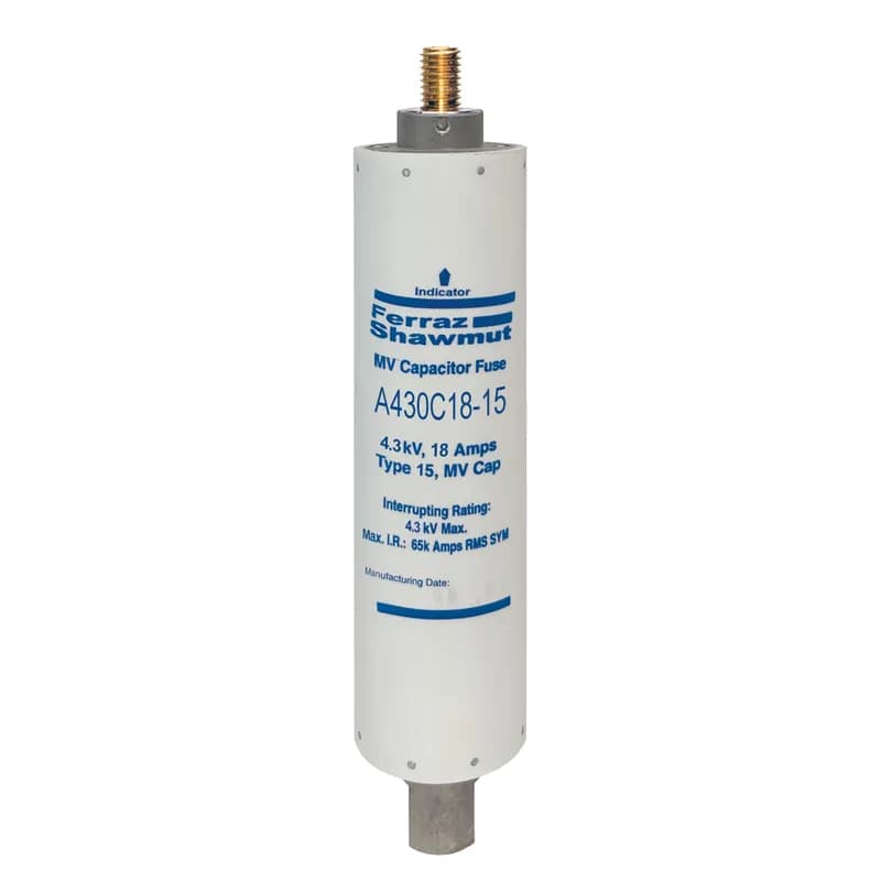 Medium Voltage Capacitor Fuse 4300VAC 18A Male To Female Stud Visual Indicator Amp-Trap®