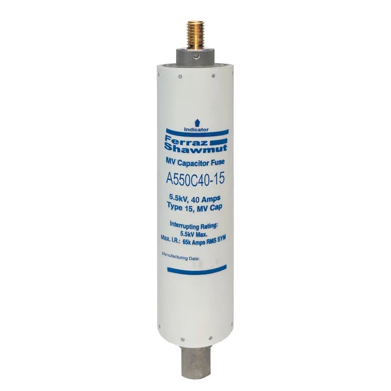 Medium Voltage Capacitor Fuse 5500VAC 40A Male To Female Stud Visual Indicator Amp-Trap®
