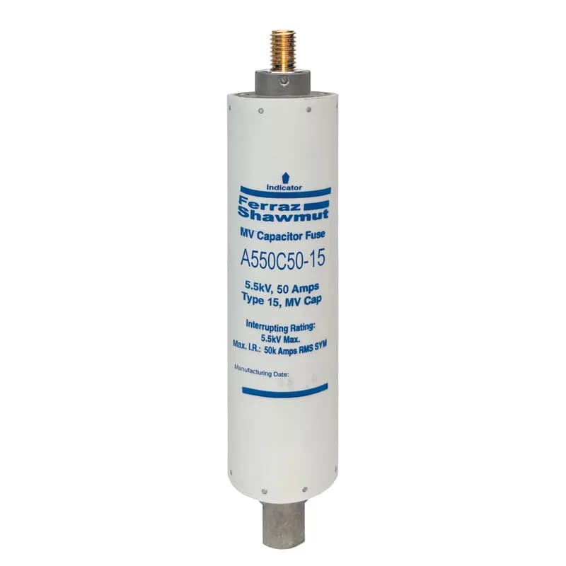 Medium Voltage Capacitor Fuse 5500VAC 50A Male To Female Stud Visual Indicator Amp-Trap®