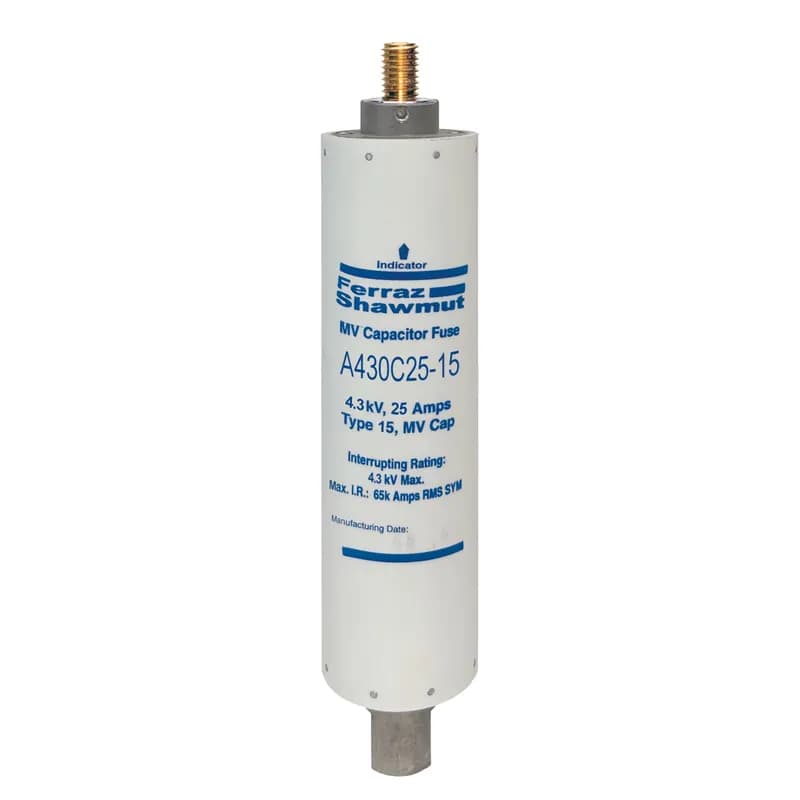 Medium Voltage Capacitor Fuse 4300VAC 25A Male To Female Stud Visual Indicator Amp-Trap®