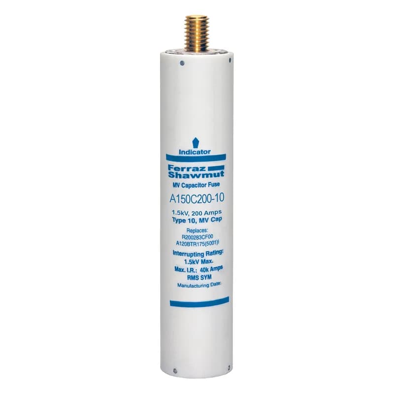 Medium Voltage Capacitor Fuse 1500VAC 200A Male To Female Stud Visual Indicator Amp-Trap®