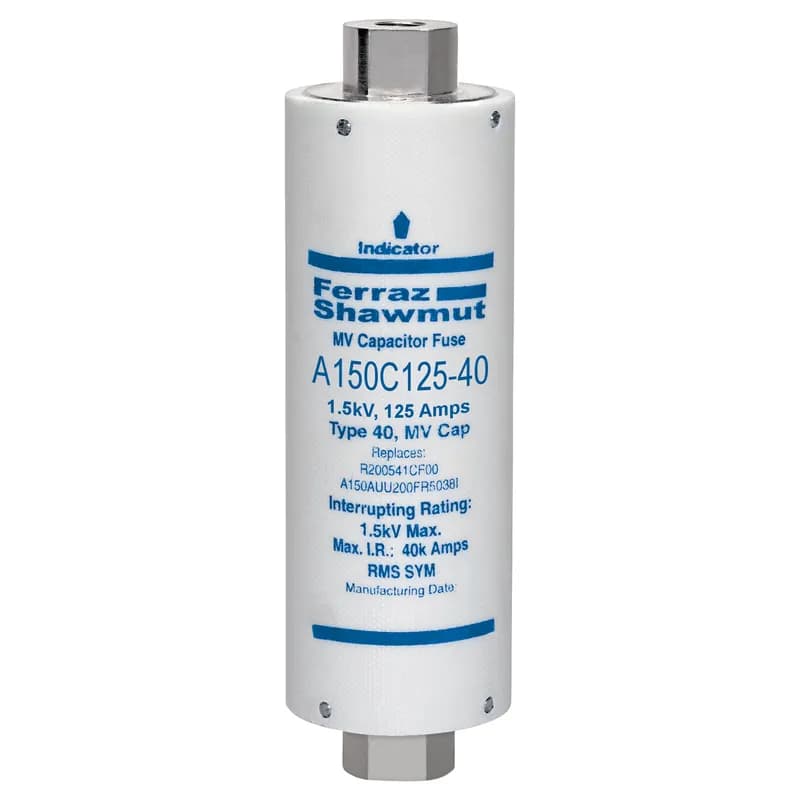 Medium Voltage Capacitor Fuse 1500VAC 125A Female To Female Stud Visual Indicator Amp-Trap®