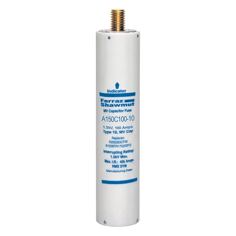 Medium Voltage Capacitor Fuse 1500VAC 100A Male To Female Stud Visual Indicator Amp-Trap®