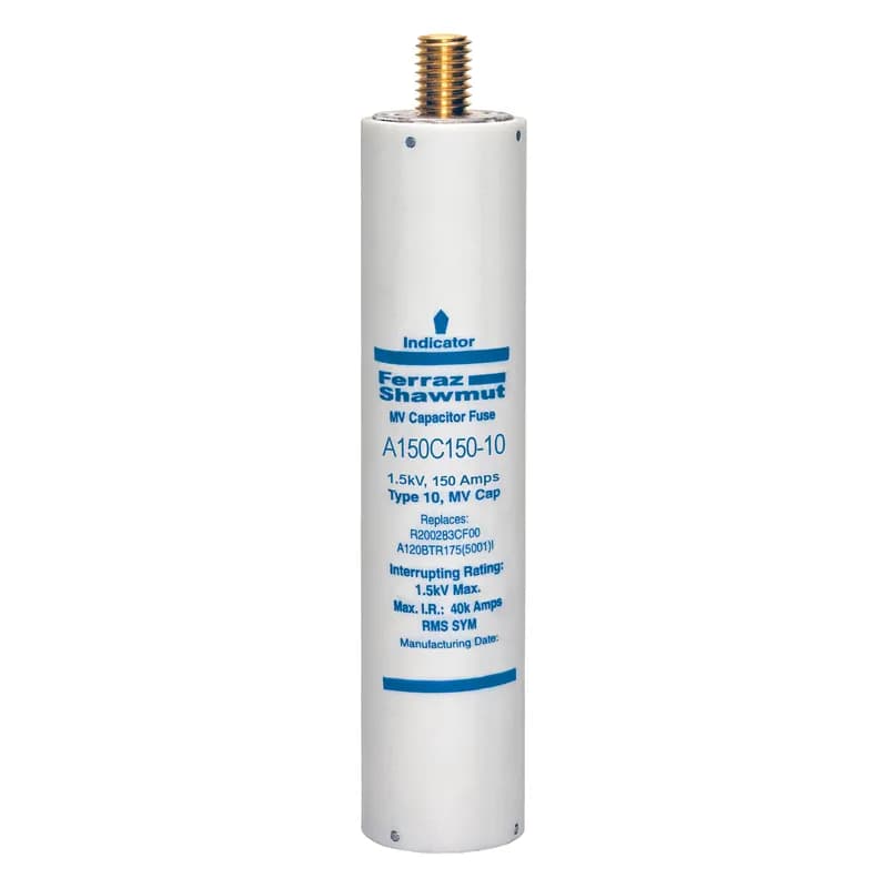 Medium Voltage Capacitor Fuse 1500VAC 150A Male To Female Stud Visual Indicator Amp-Trap®
