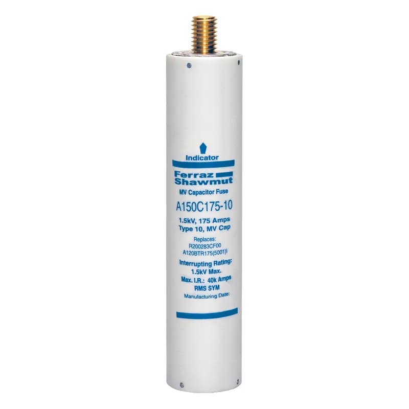 Medium Voltage Capacitor Fuse 1500VAC 175A Male To Female Stud Visual Indicator Amp-Trap®