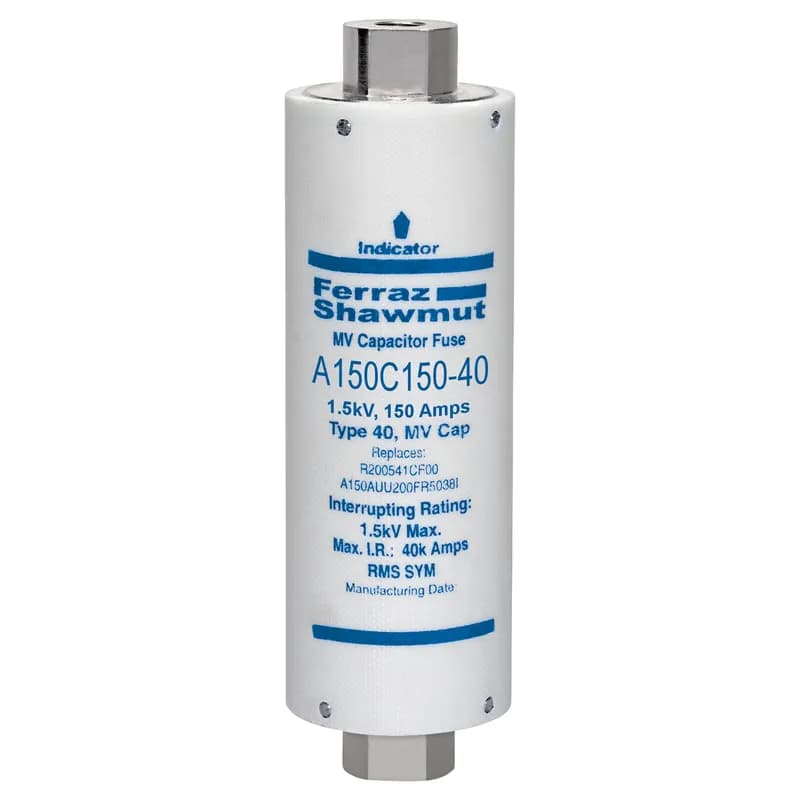 Medium Voltage Capacitor Fuse 1500VAC 150A Female To Female Stud Visual Indicator Amp-Trap®
