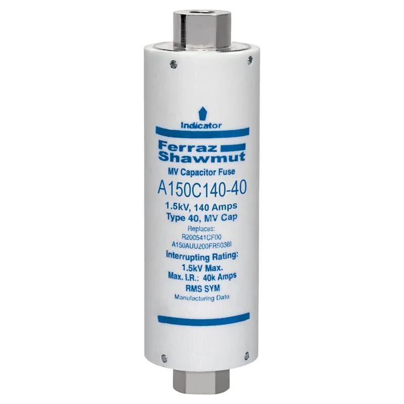 Medium Voltage Capacitor Fuse 1500VAC 140A Female To Female Stud Visual Indicator Amp-Trap®
