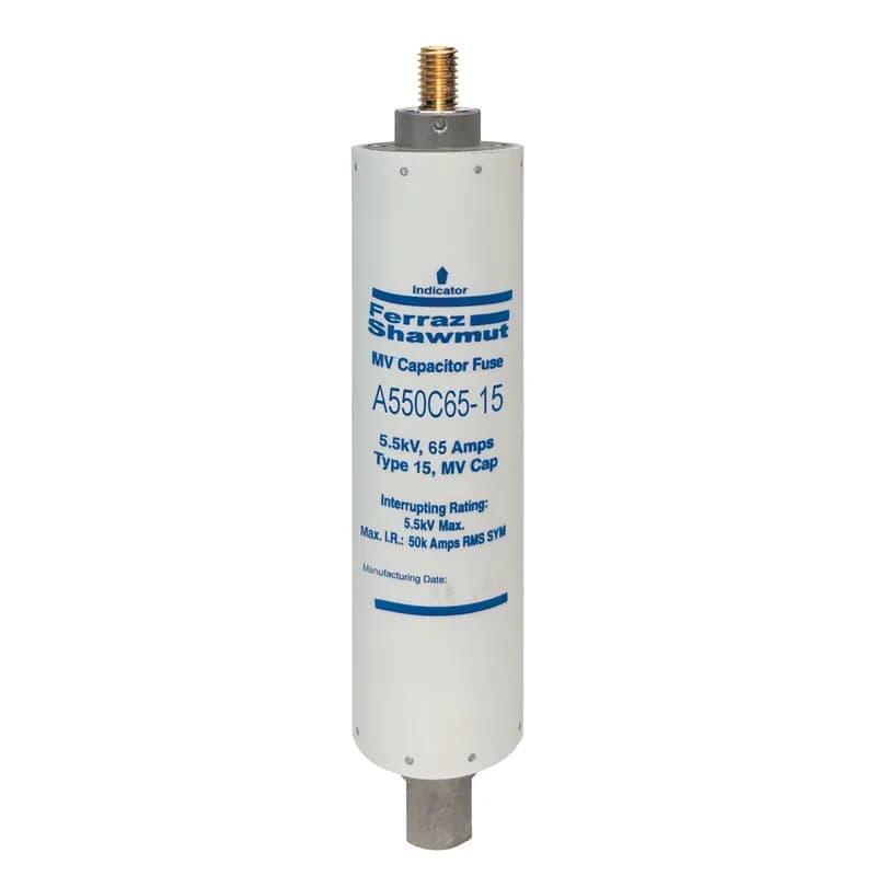 Medium Voltage Capacitor Fuse 5500VAC 65A Male To Female Stud Visual Indicator Amp-Trap®