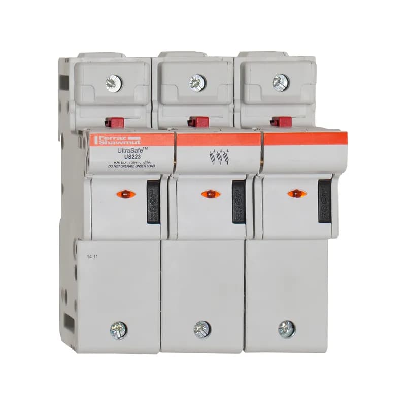 Fuse Holder UltraSafe™ 800VAC 1000VDC UL Fuse size 22x58 3-Pole Visual Indicator Pressure Plate IP20