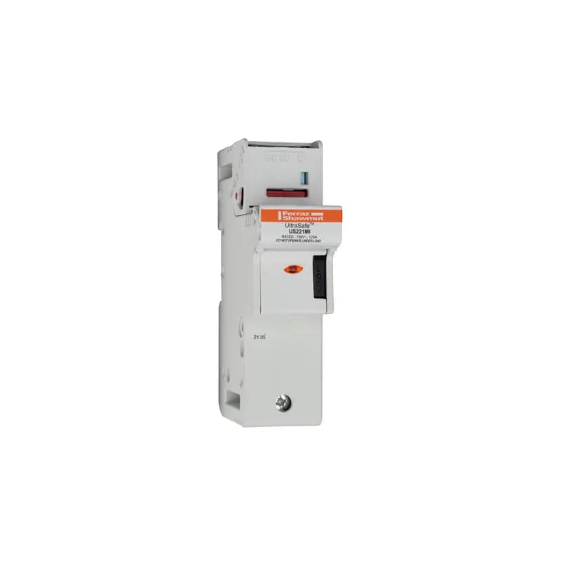 Fuse Holder UltraSafe™ 800VAC 1000VDC UL Fuse size 22x58 1-Pole Visual Indicator Microswitch Pressure Plate IP20