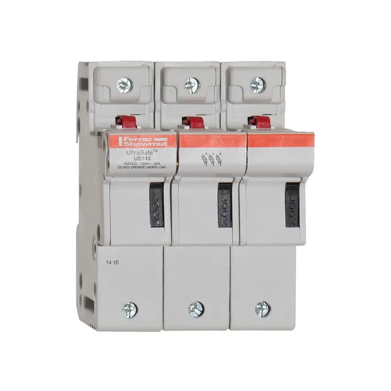 Mersen N331143 - Fuse Holder UltraSafe™ 800VAC 1000VDC UL Fuse size 14x51 3-Pole Pressure Plate IP20