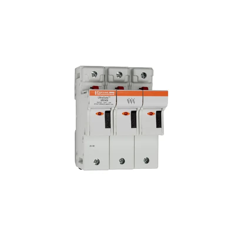 Fuse Holder UltraSafe™ 800VAC 1000VDC UL Fuse size 14x51 3-Pole Visual Indicator Pressure Plate IP20