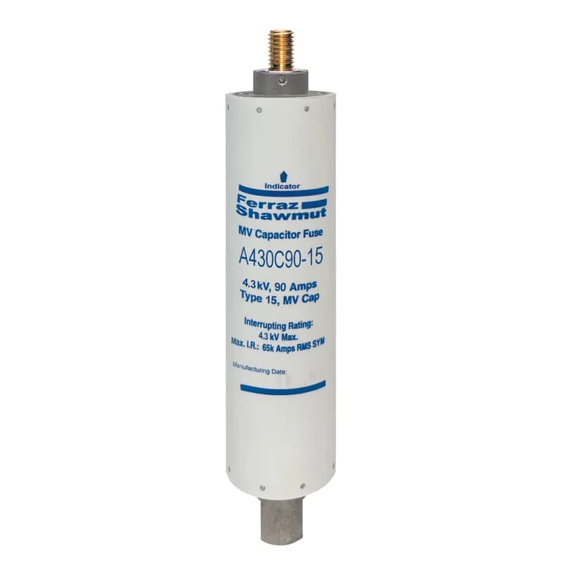 Medium Voltage Capacitor Fuse 4300VAC 90A Male To Female Stud Visual Indicator Amp-Trap®