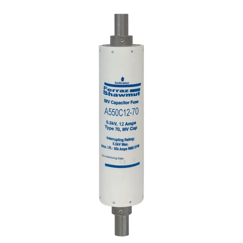 Medium Voltage Capacitor Fuse 5500VAC 12A Female To Female Tube Visual Indicator Amp-Trap®