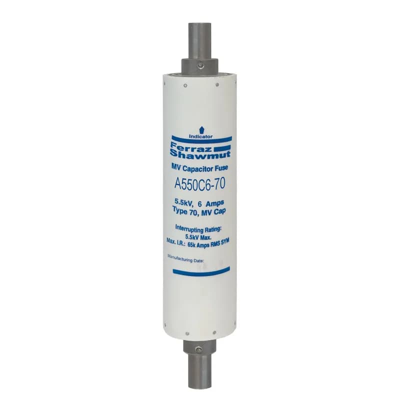 Medium Voltage Capacitor Fuse 5500VAC 6A Female To Female Tube Visual Indicator Amp-Trap®
