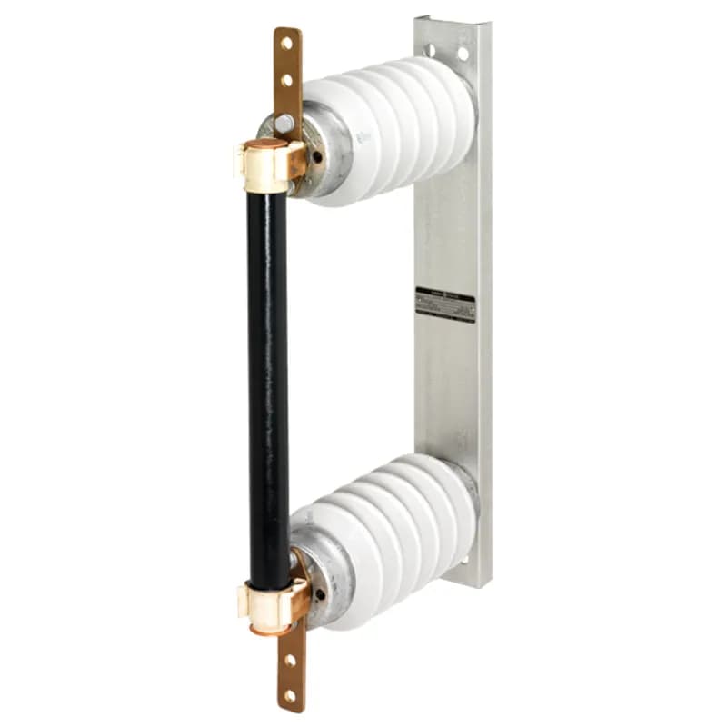 Fuse supports, non-disconnecting, are used primarily in potential transformer circuits, or where there is some other disconnecting or isolating device in series with the fuse in the circuit. Disconnecting switch devices have the additional feature of serving to isolate the equipment they protect. It should be noted that disconnecting switches are not load-breaking devices, therefore, the circuit must be open prior to the fuse disconnection. Select either a fuse support or a disconnecting switch for each fuse. Fuse supports and disconnecting switches include live parts for both ends. Both fuse supports and fuse disconnect switches can be mounted vertically or horizontally. The type EK are used for indoor installations while the type EKO are used outdoors. 8250 Volts EKO-1C CEF series.